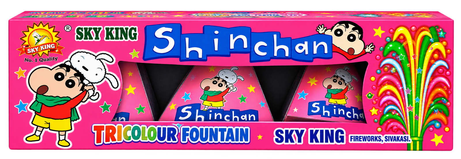 Shinchan (Mini Tri Color Fountain – 3 Pcs)