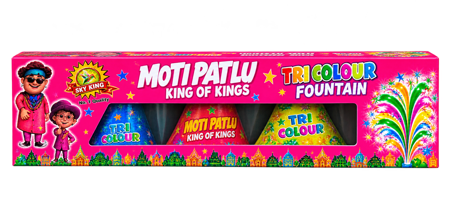 Motu Patlu (Mini Tri Color Fountain – 5 Pcs)