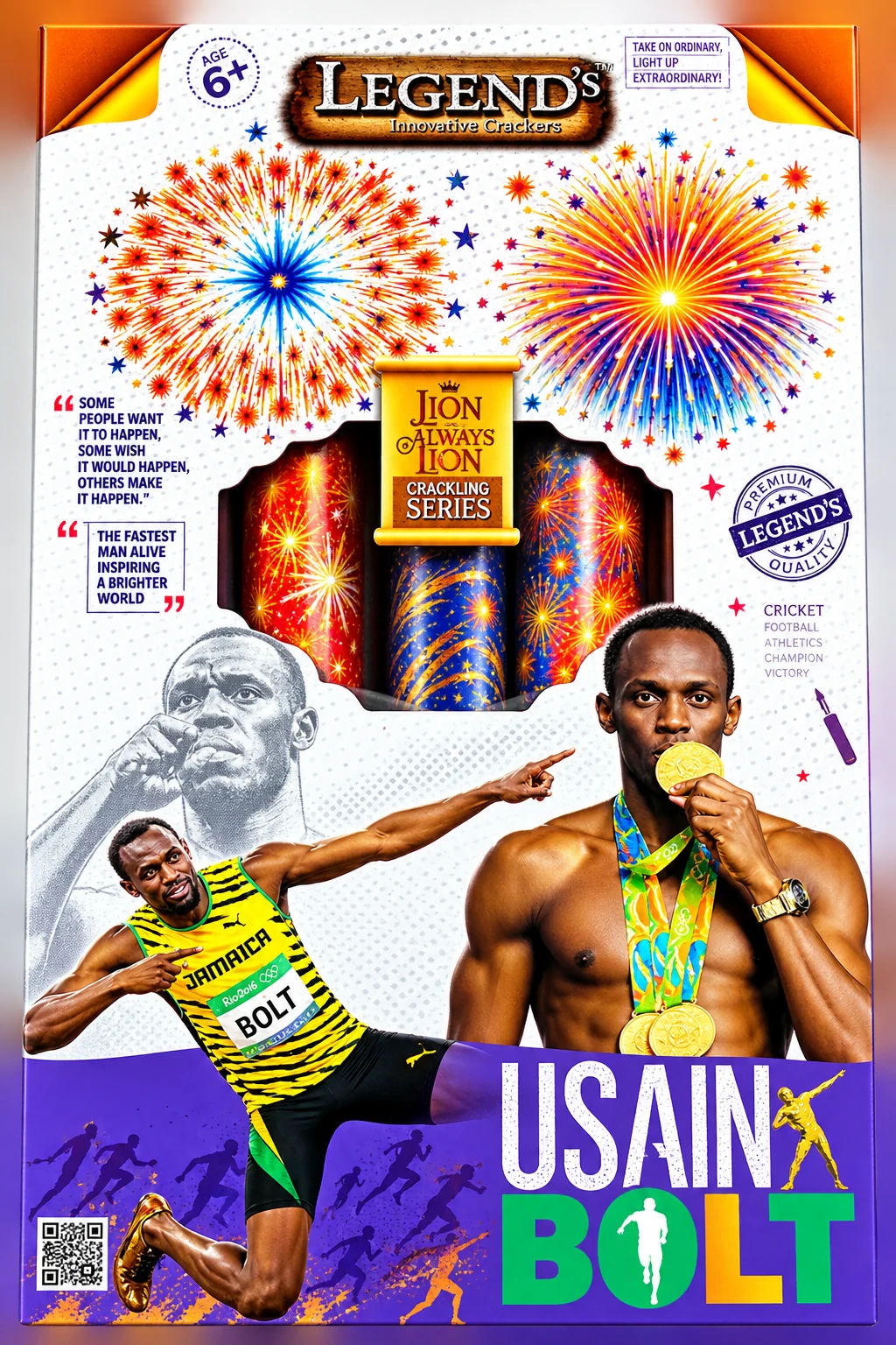 4½" Full Crackling Usain Bolt